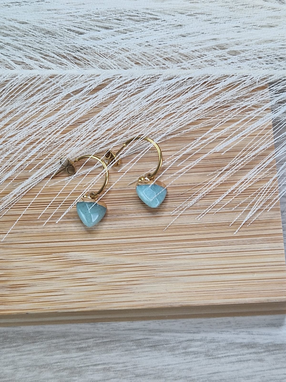 Pendientes Corazones de Jade Verde