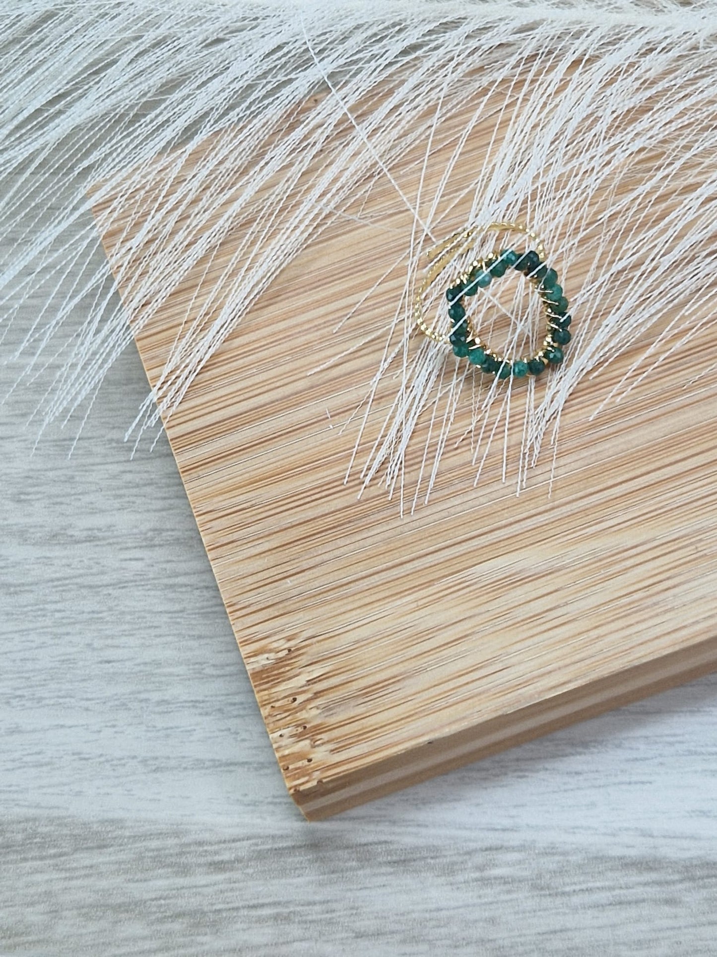 Anillo Perla de Luna Verde
