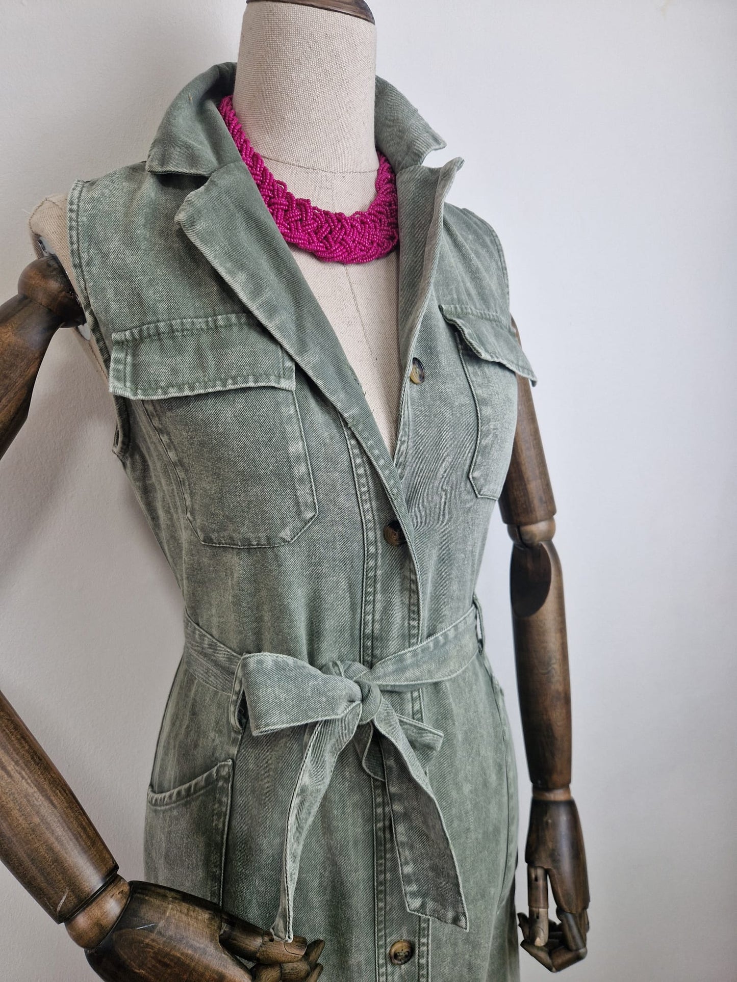 Collar Trenza Fucsia