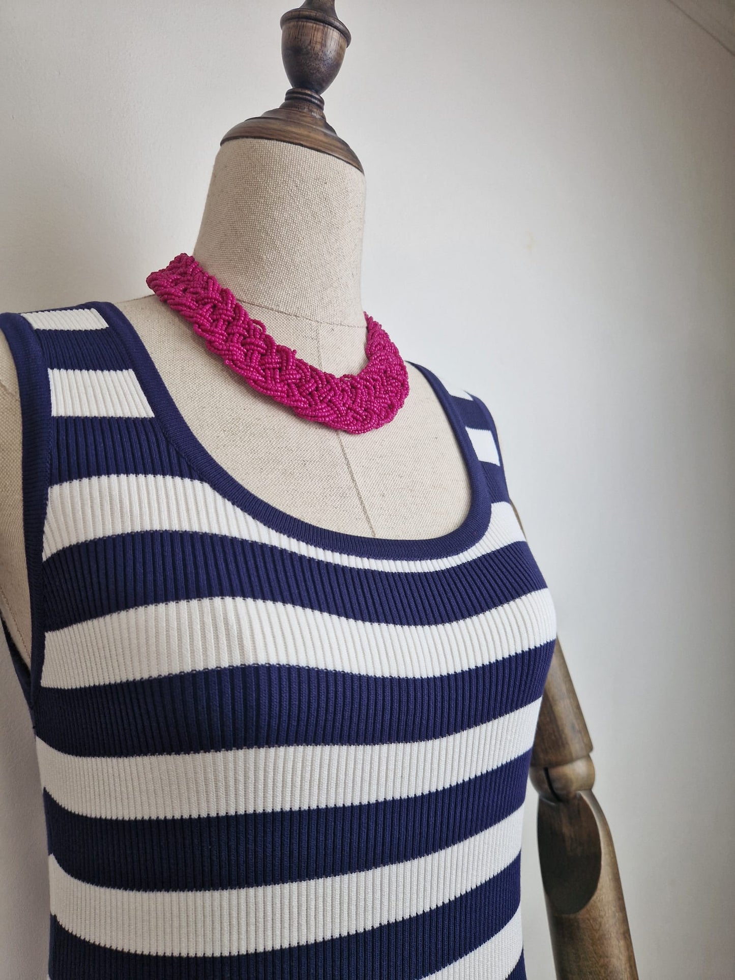 Collar Trenza Fucsia