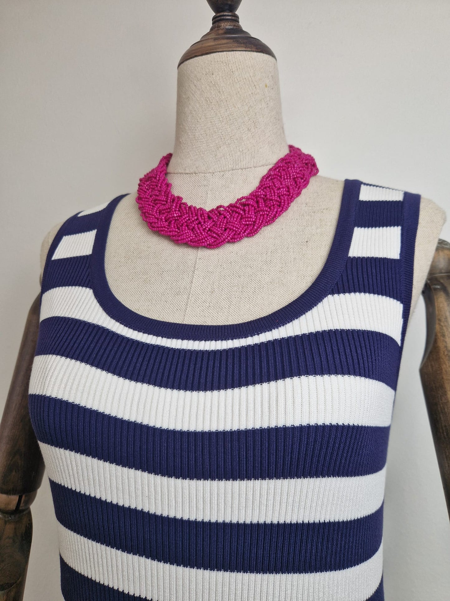 Collar Trenza Fucsia