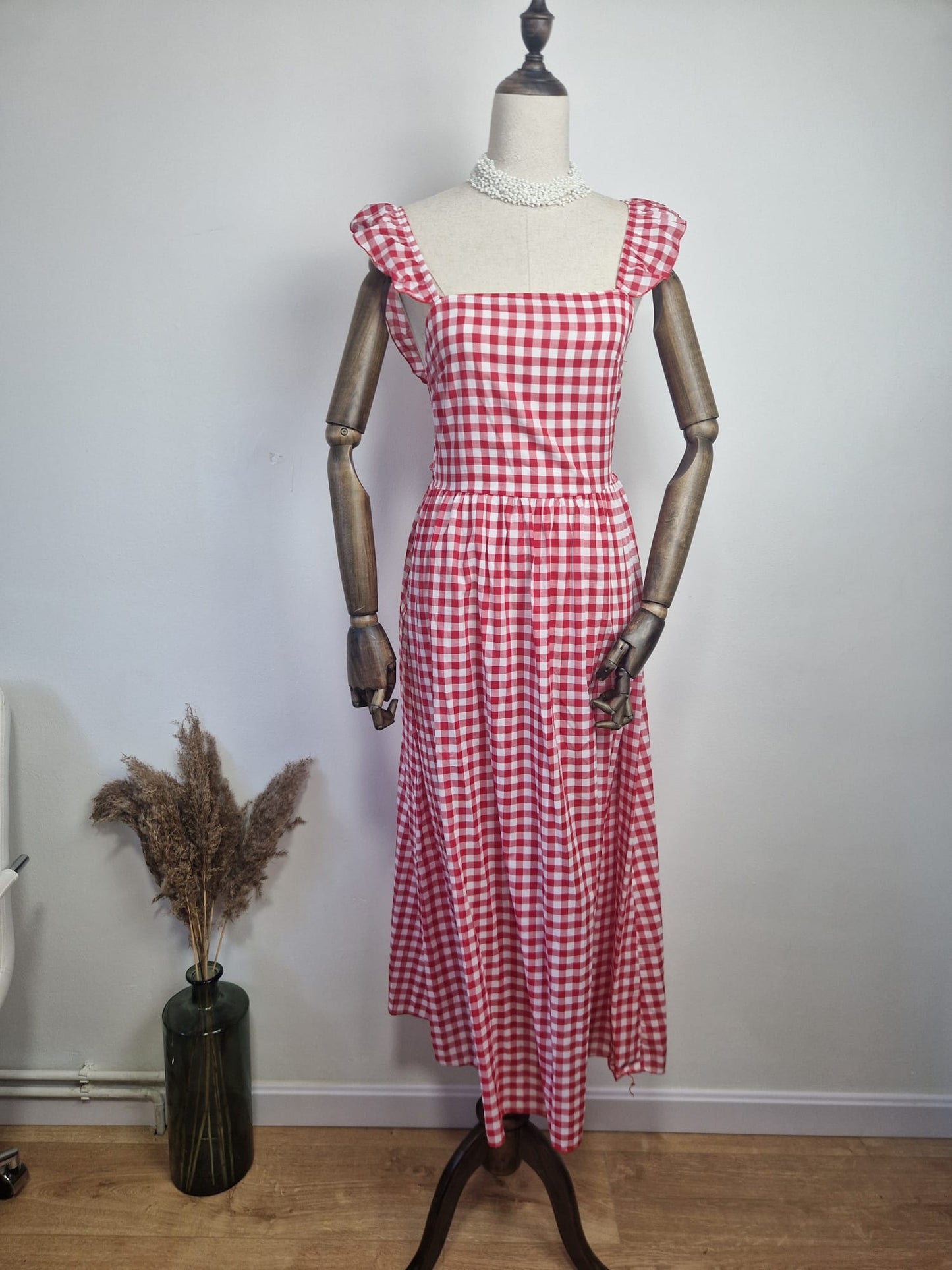 Vestido Rosalie vichy rojo