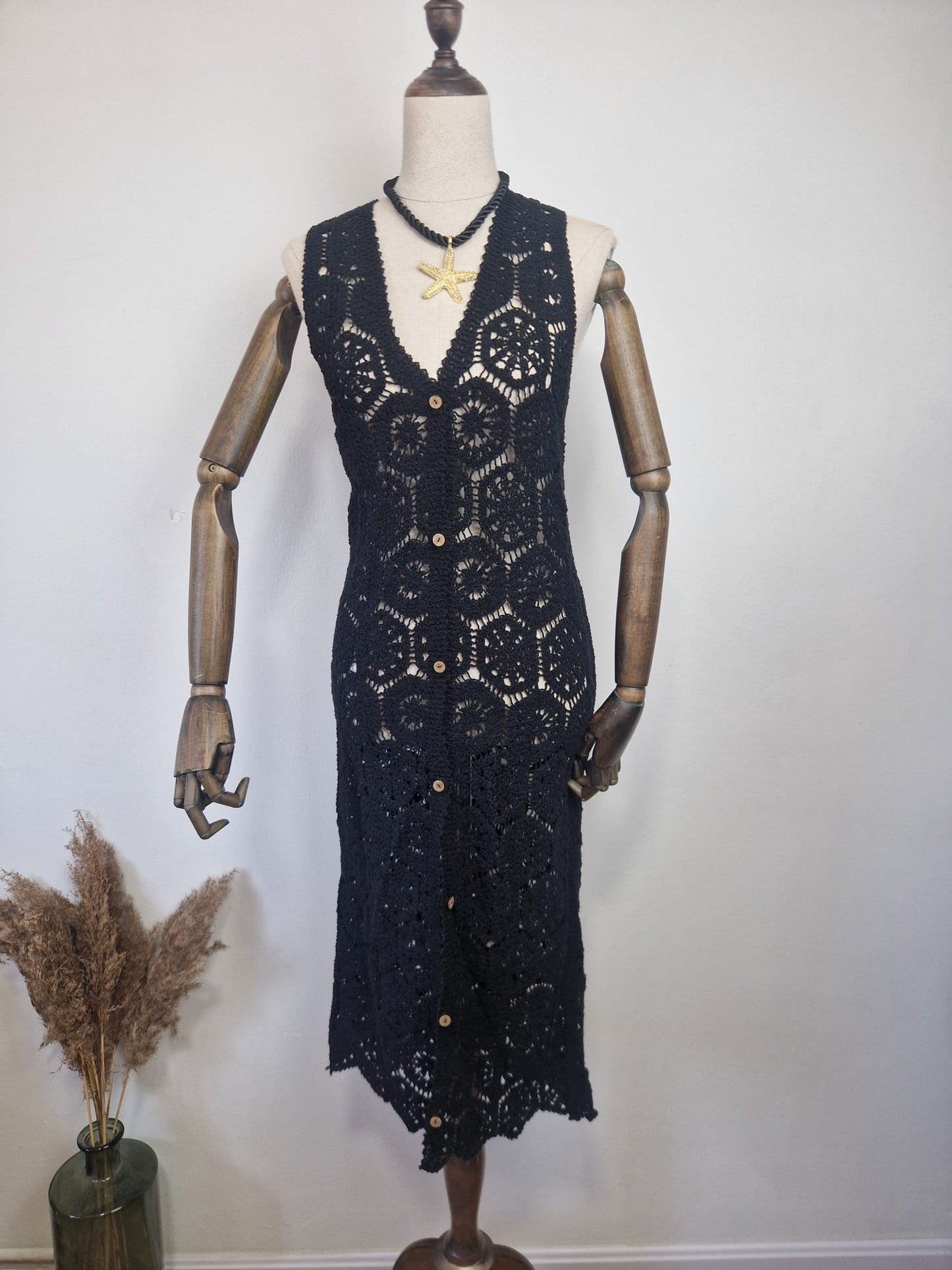 Chaleco Crochet Negro