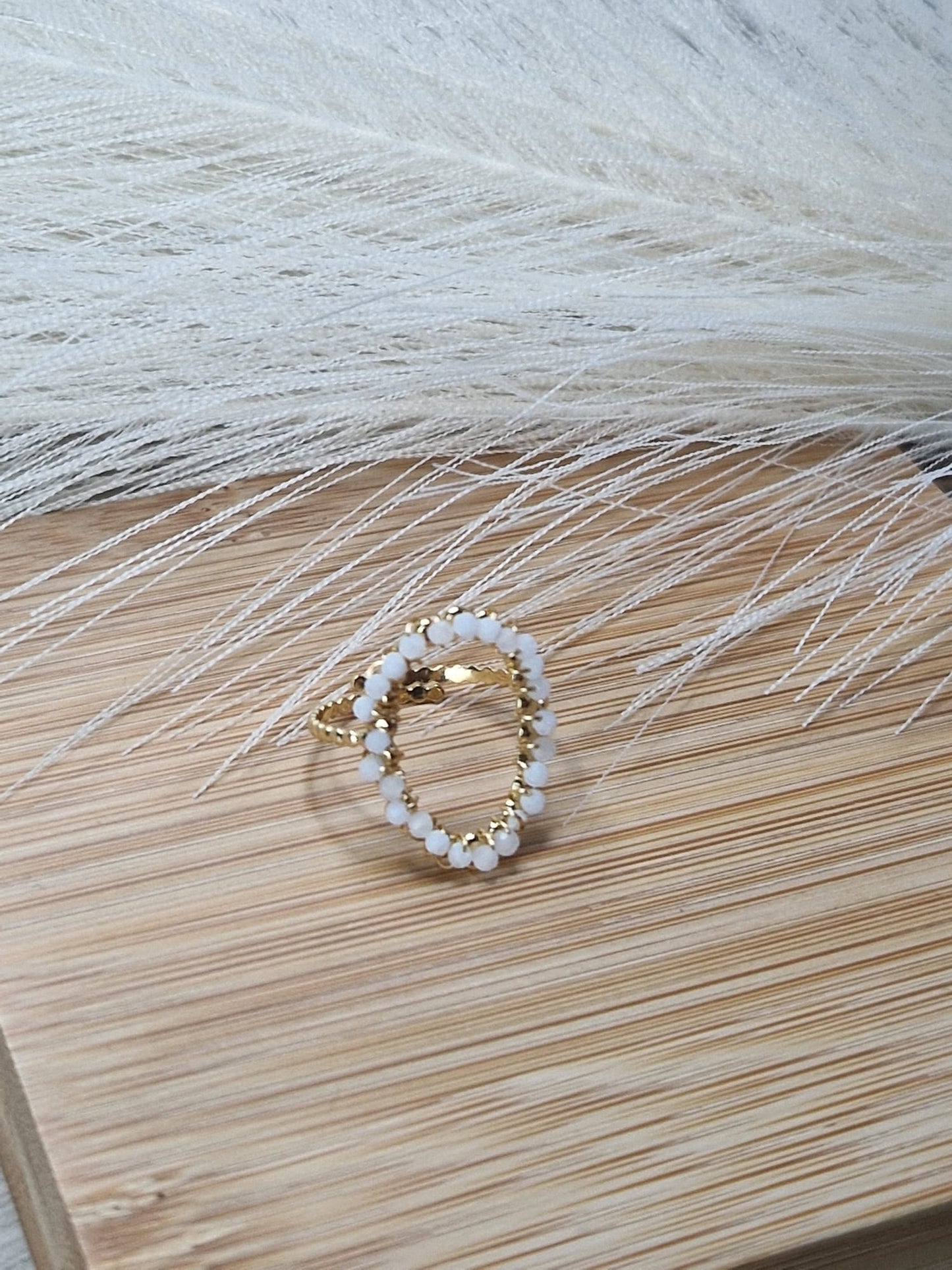 Anillo Perla de Luna Blanco