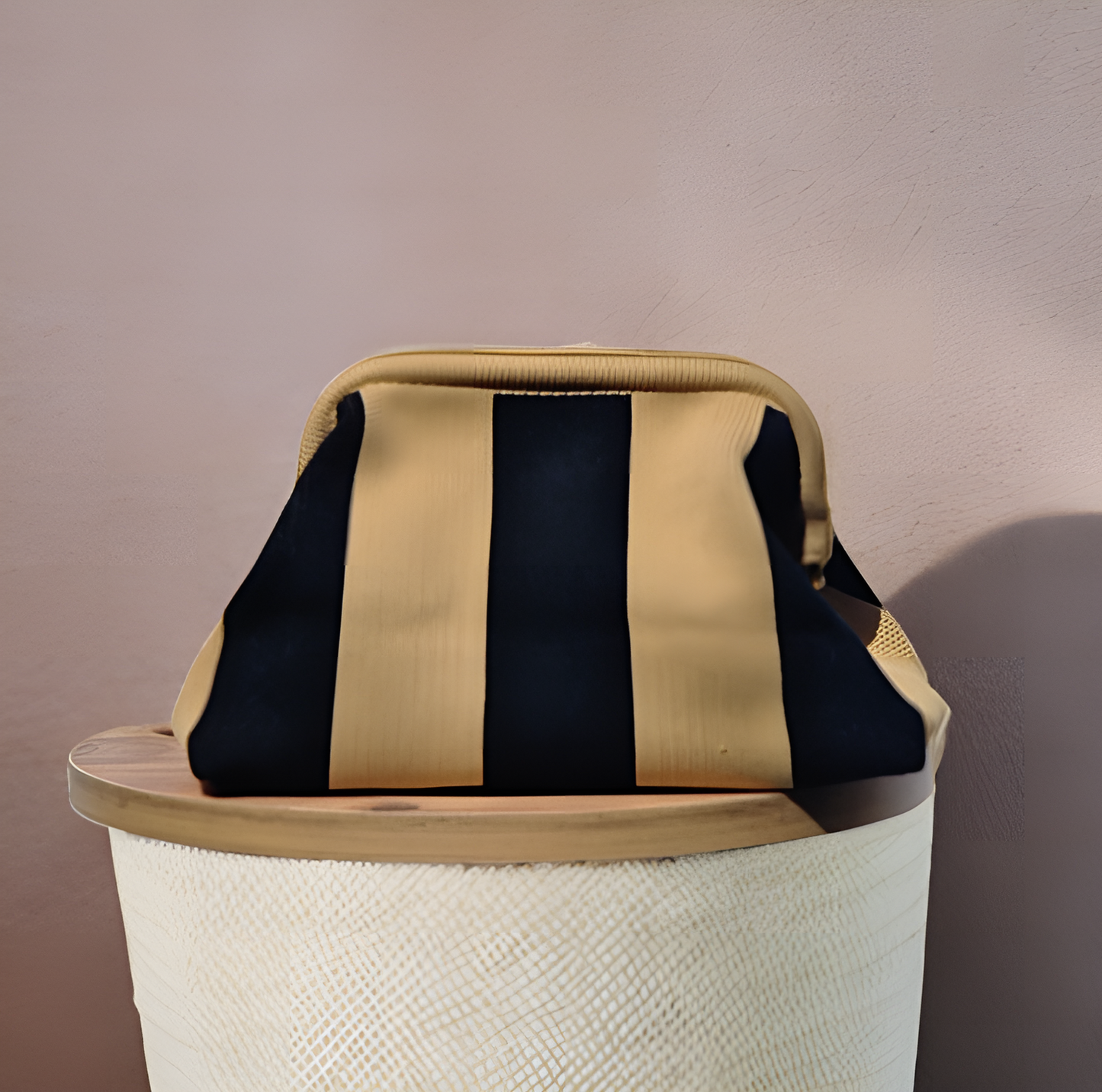 Bolso Rayas Crochet Camel