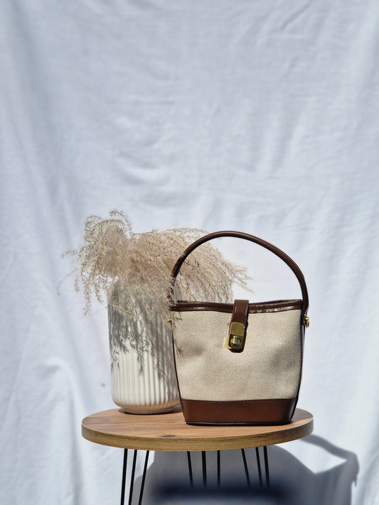 Bolso Tote Marrón y Beige