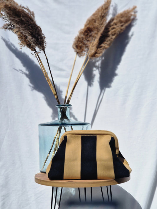 Bolso Rayas Crochet Camel