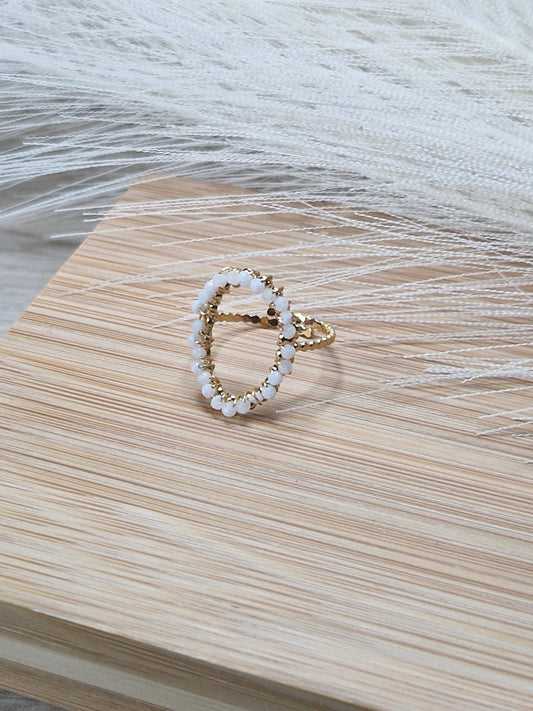 Anillo Perla de Luna Blanco