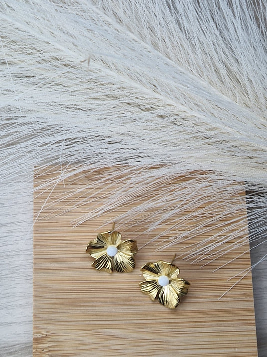 Pendientes Flor de Sol Blancos