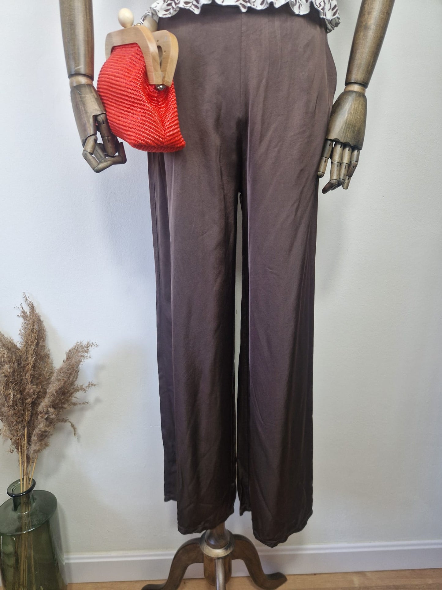 Pantalón de Seda Chocolate