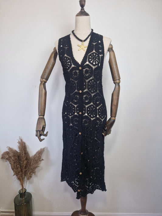 Chaleco Crochet Negro